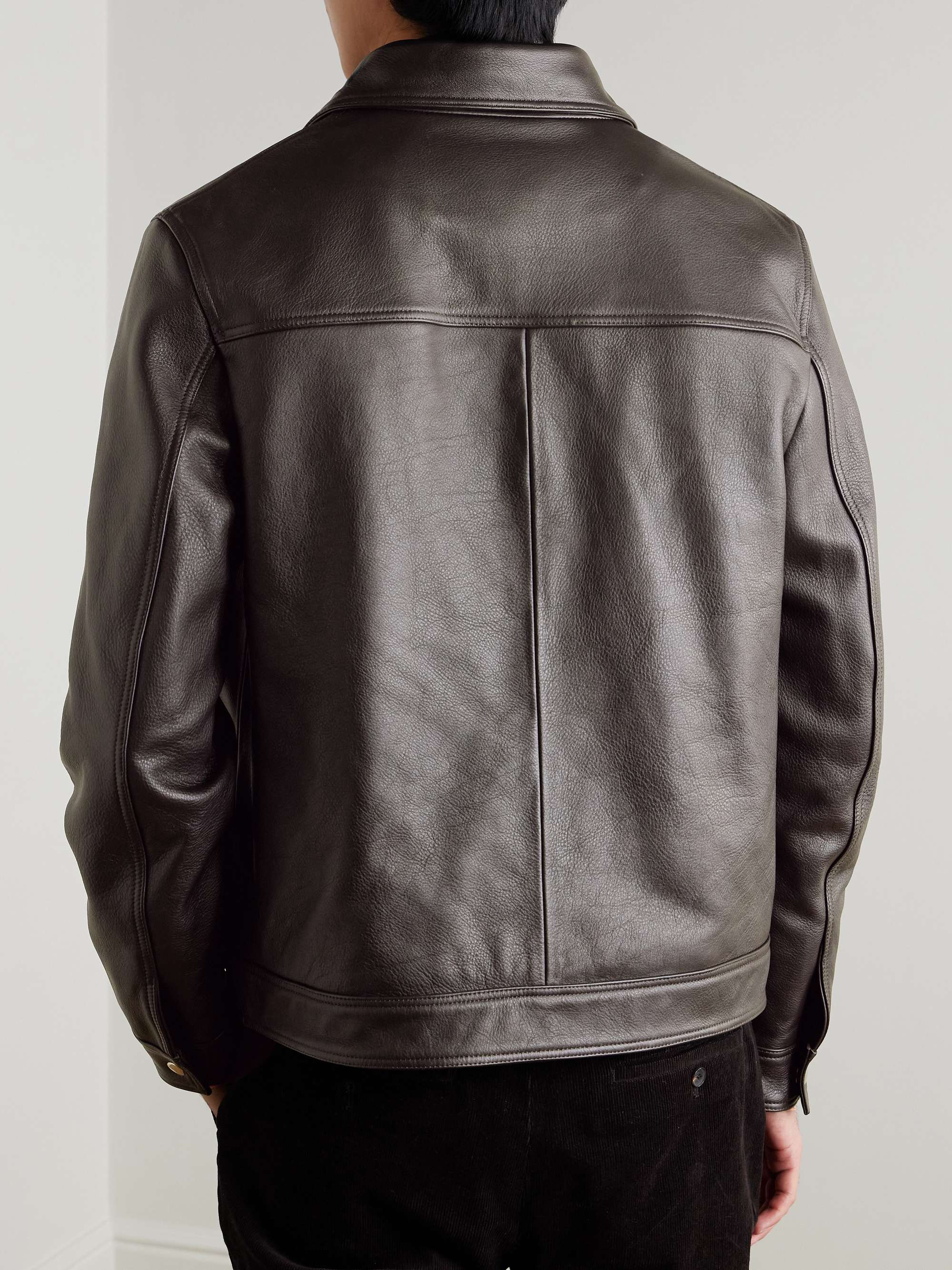 MR P. Full-Grain Leather Coach Jacket