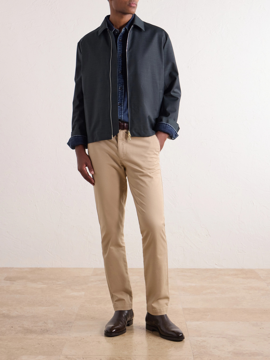 Mr P. - Samuel Straight-Leg Organic Cotton-Blend Twill Chinos
