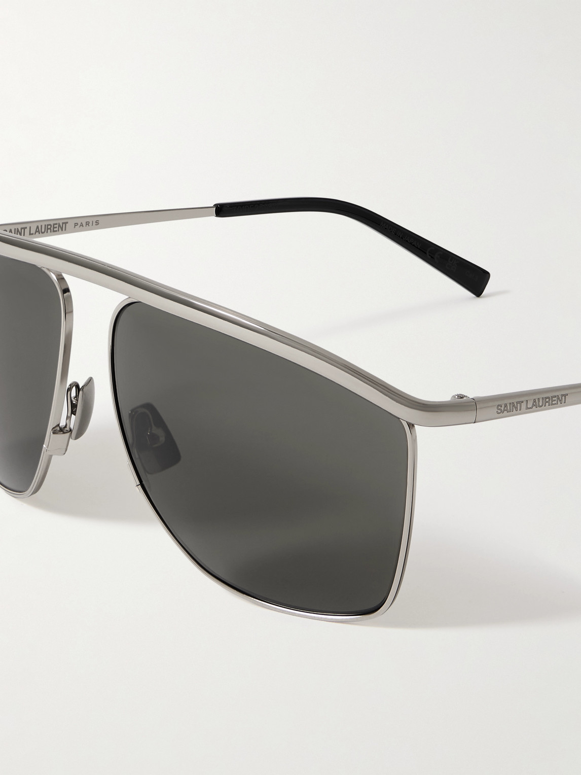 Saint Laurent Square-frame Silver-tone Sunglasses