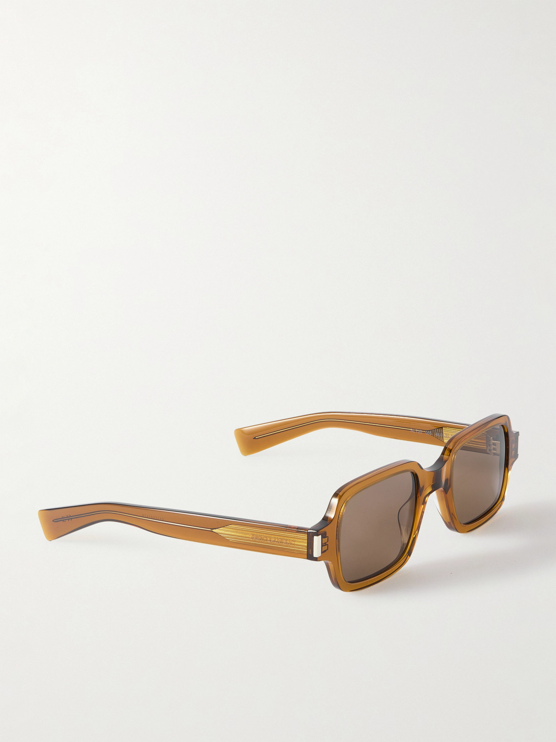 Saint Laurent Rectangular-frame Acetate Sunglasses In Brown