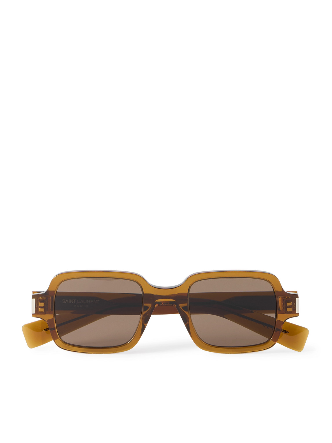 Saint Laurent Rectangular-frame Acetate Sunglasses In Brown