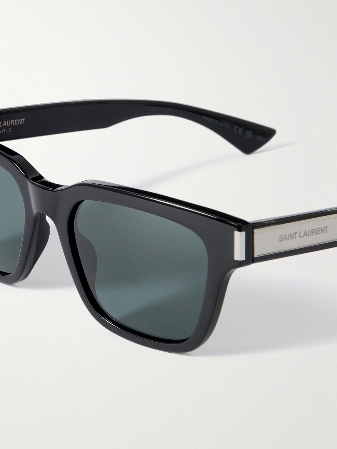 Saint Laurent Square-frame Silver-tone And Acetate Sunglasses