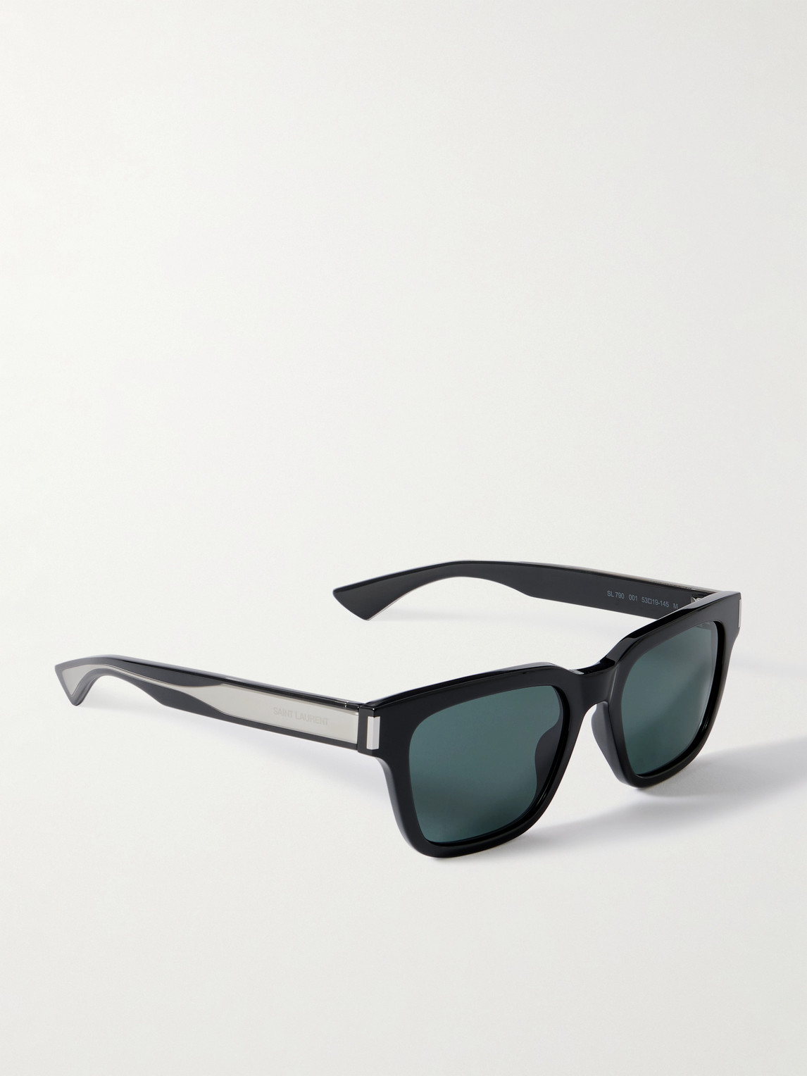 Saint Laurent Square-frame Silver-tone And Acetate Sunglasses