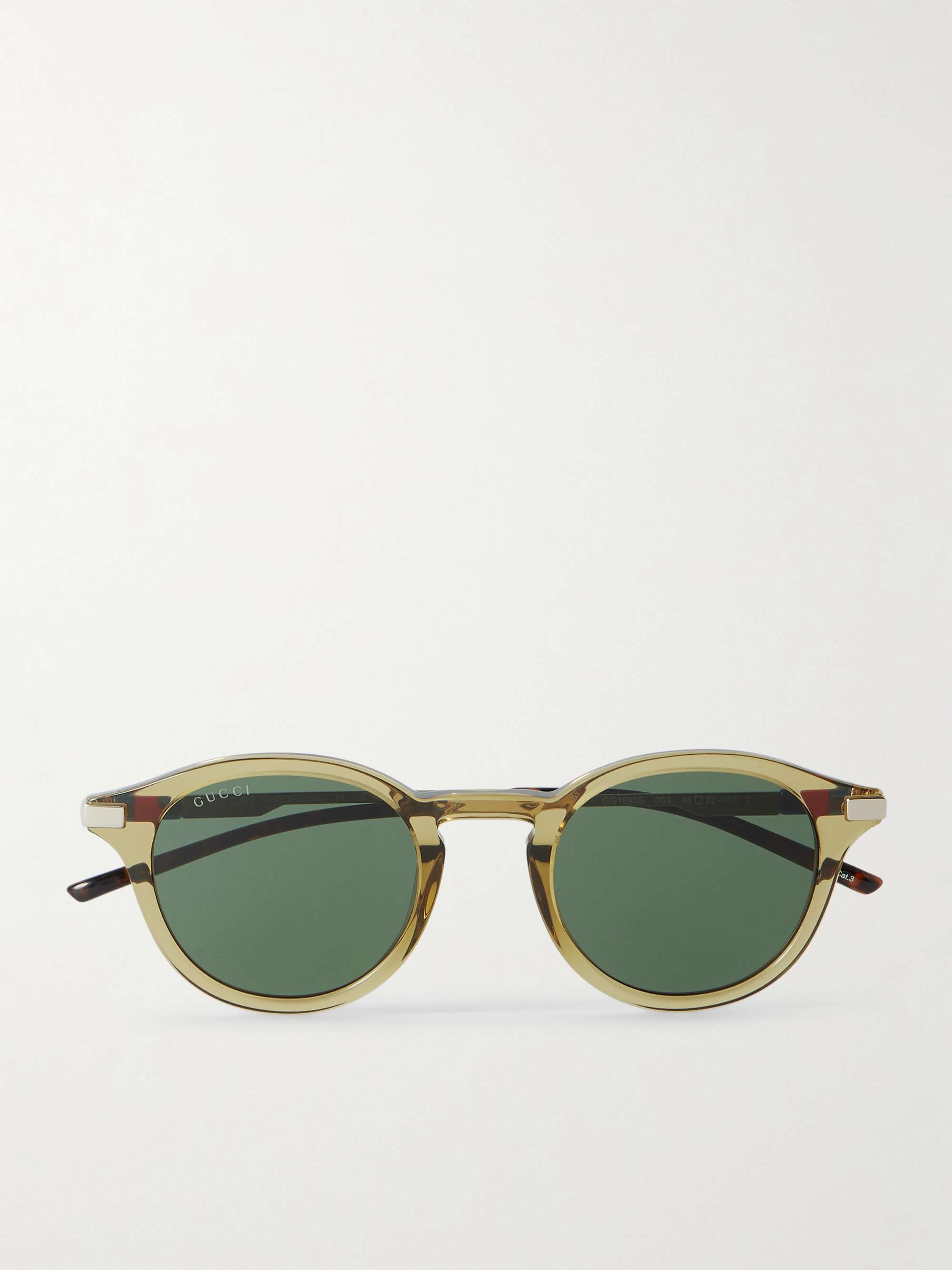 GUCCI EYEWEAR ラウンドフレーム アセテート&ゴールドトーン GUCCI EYEWEAR ラウンドフレーム アセテート&ゴールドトーン
