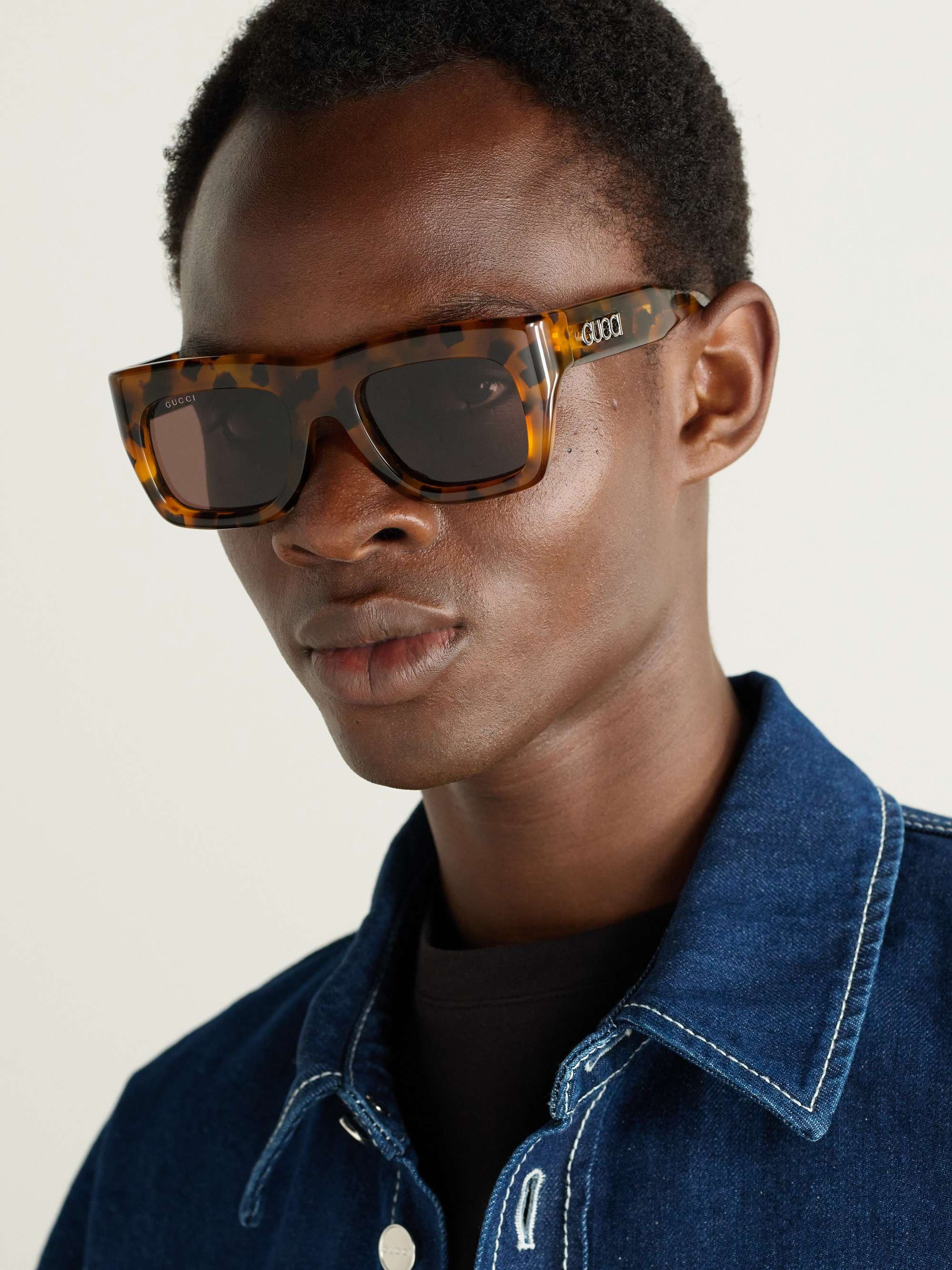 GUCCI EYEWEAR オーバーサイズ Dフレーム トータスシェル