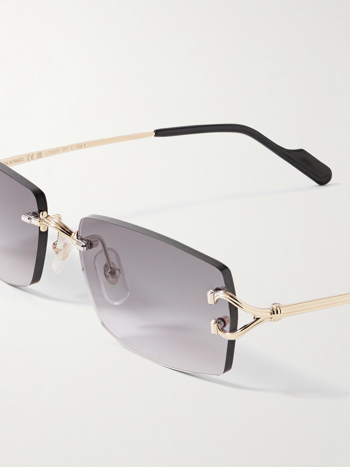 Cartier Signature C Rimless Square-frame Gold-tone Sunglasses
