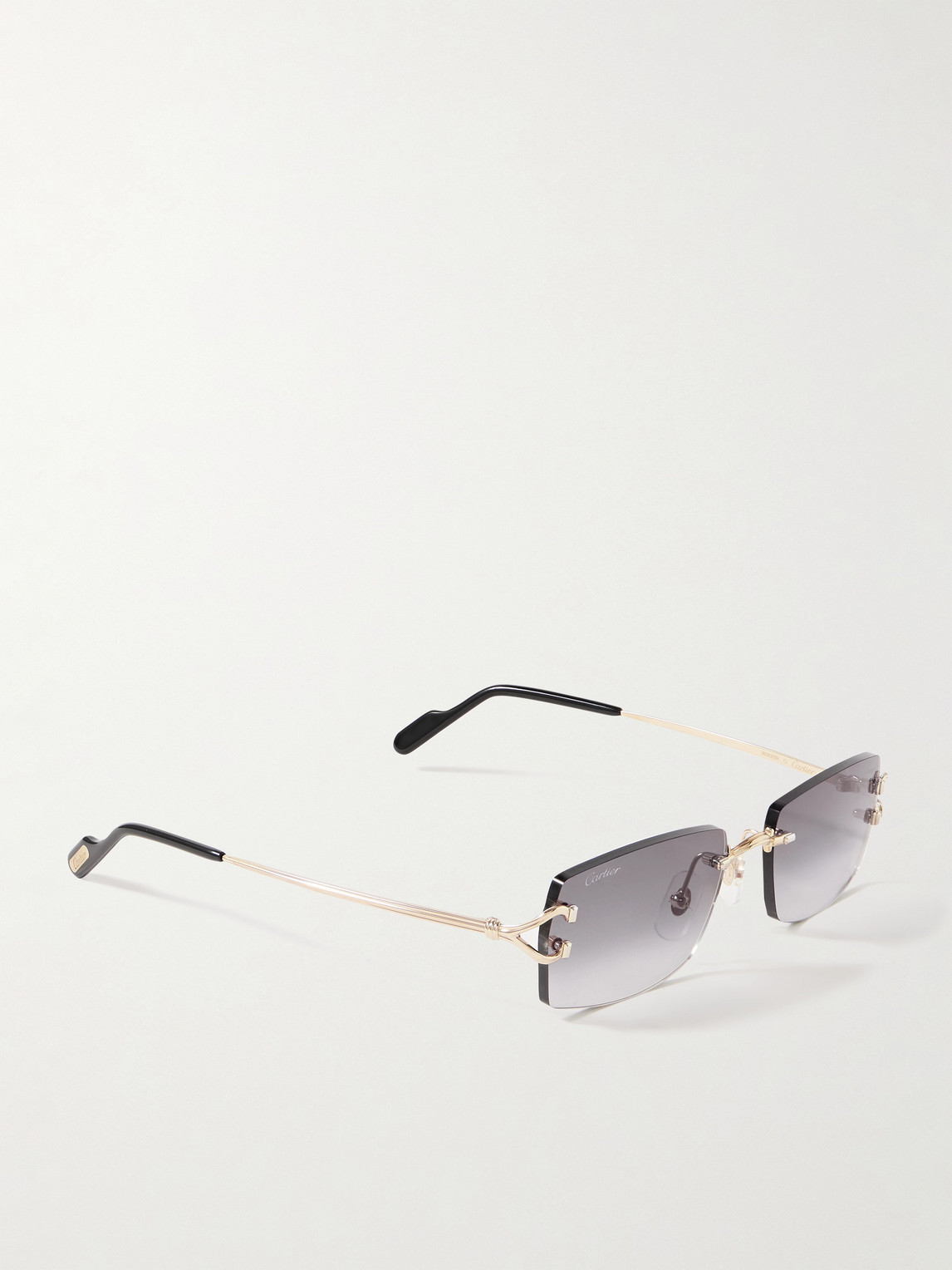 Cartier Signature C Rimless Square-frame Gold-tone Sunglasses