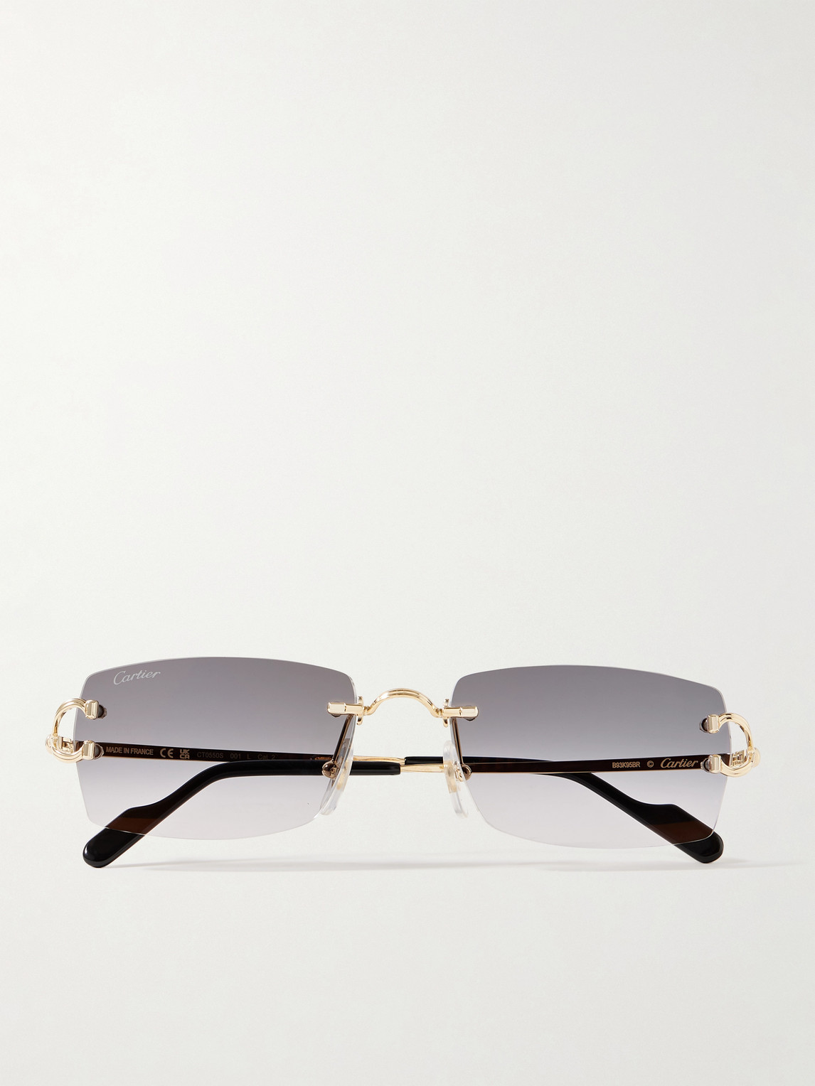 Cartier Eyewear Signature C Rimless Square-Frame Gold-Tone Sunglasses - Men