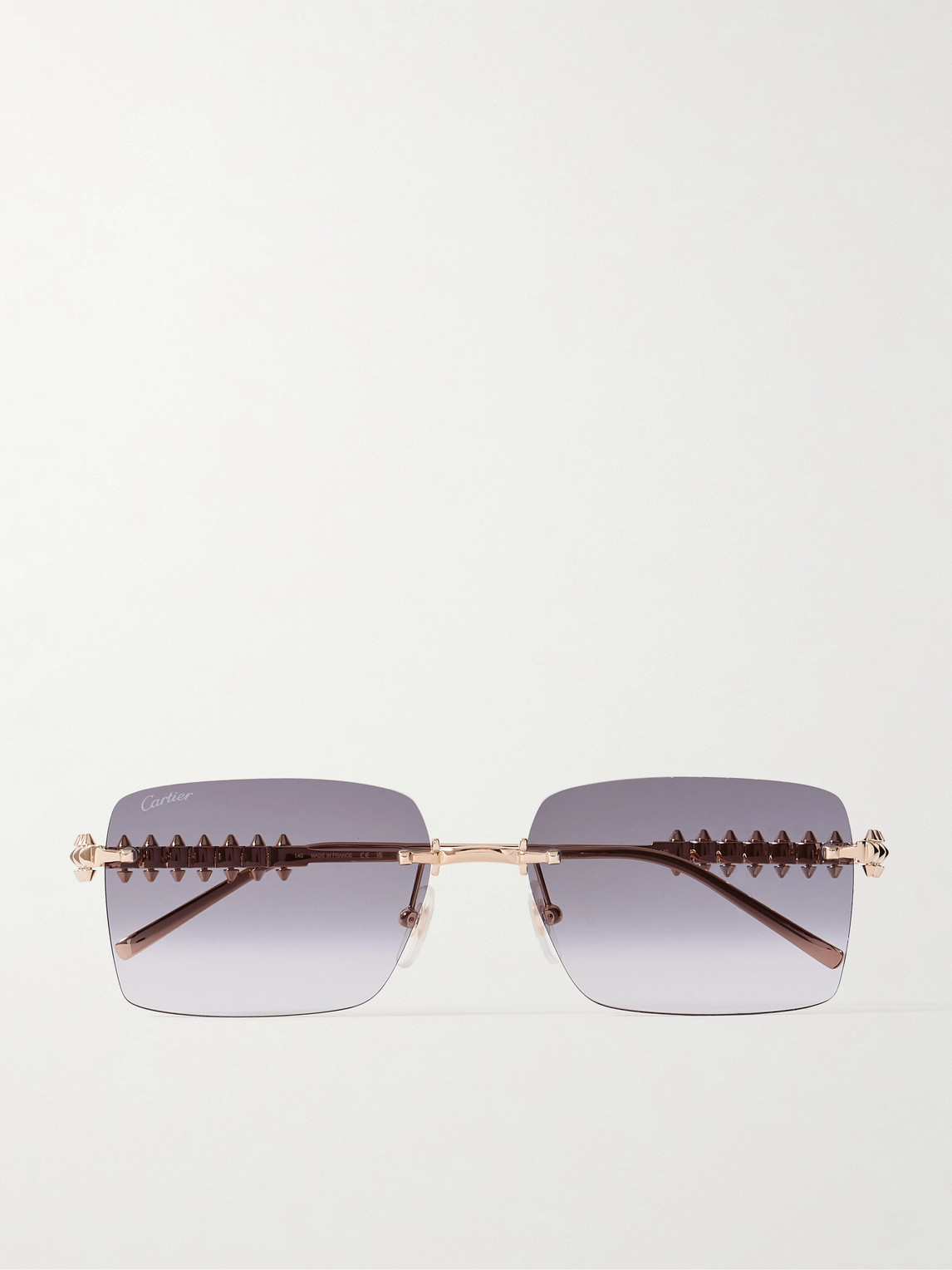 Cartier Eyewear Clash de Cartier Rimless Rectangular-Frame Gold-Tone Sunglasses - Men