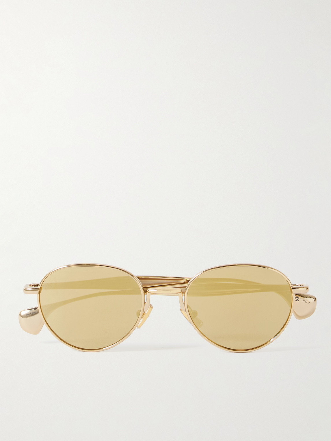 Bottega Veneta Round-Frame Gold-Tone Sunglasses - Men