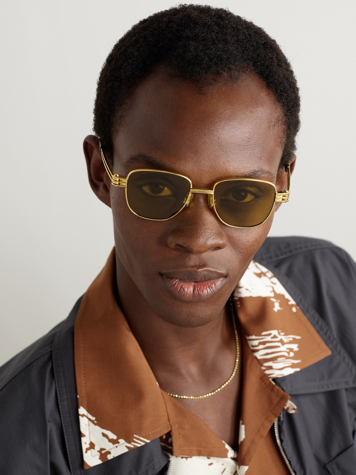 Square-Frame Gold-Tone Sunglasses — 2