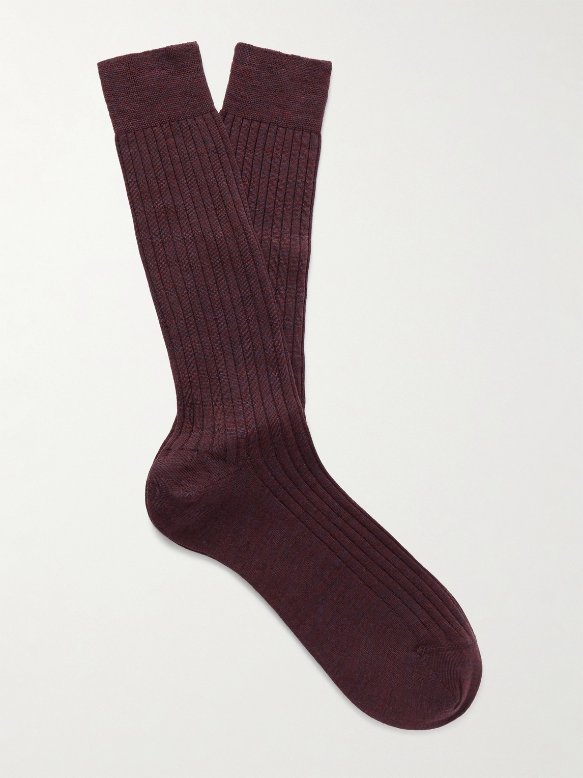 MR P. Ribbed Merino Wool-Blend Socks - Men