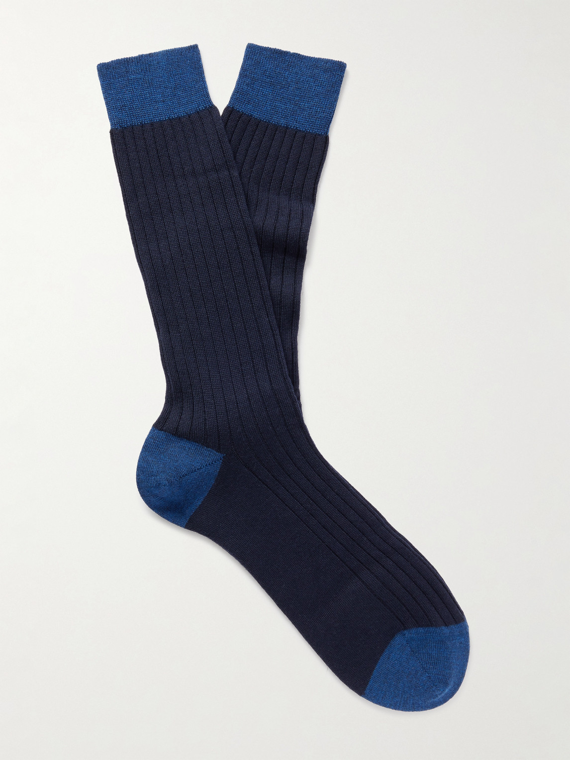 MR P. Ribbed Wool-Blend Socks - Men