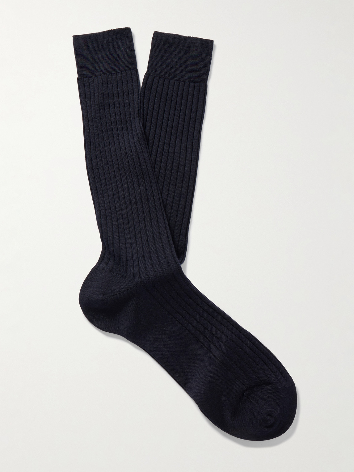MR P. Ribbed Merino Wool-Blend Socks - Men
