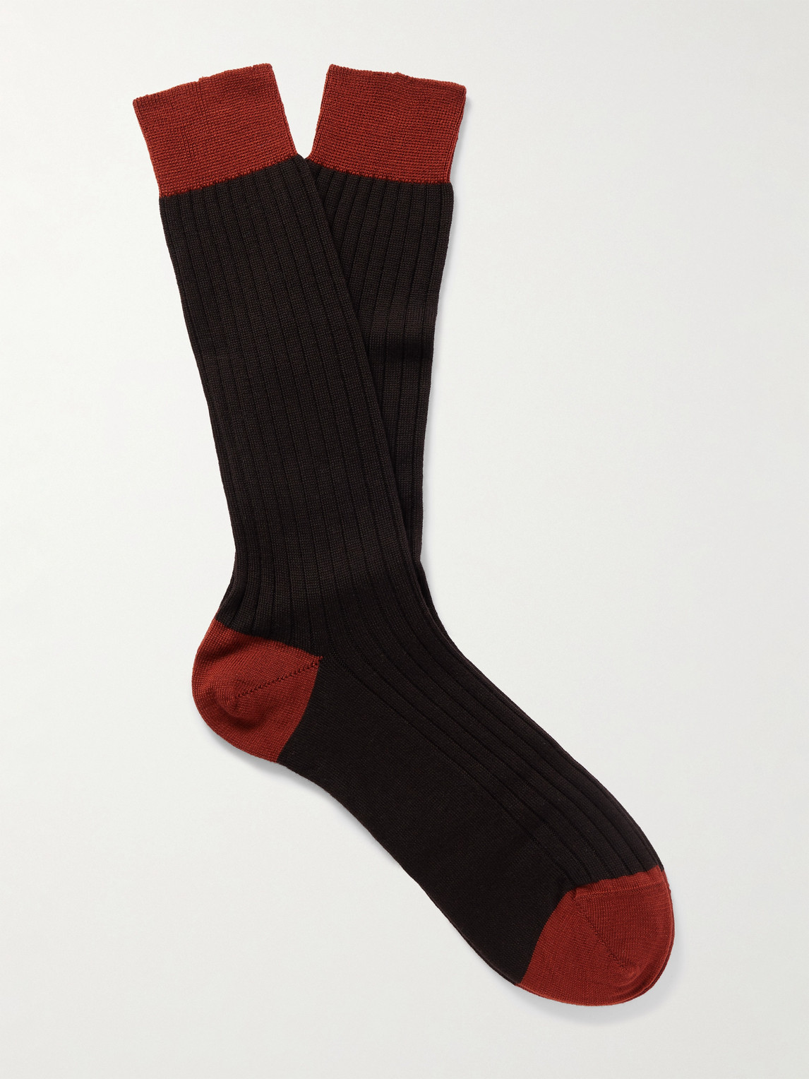MR P. Ribbed Wool-Blend Socks - Men