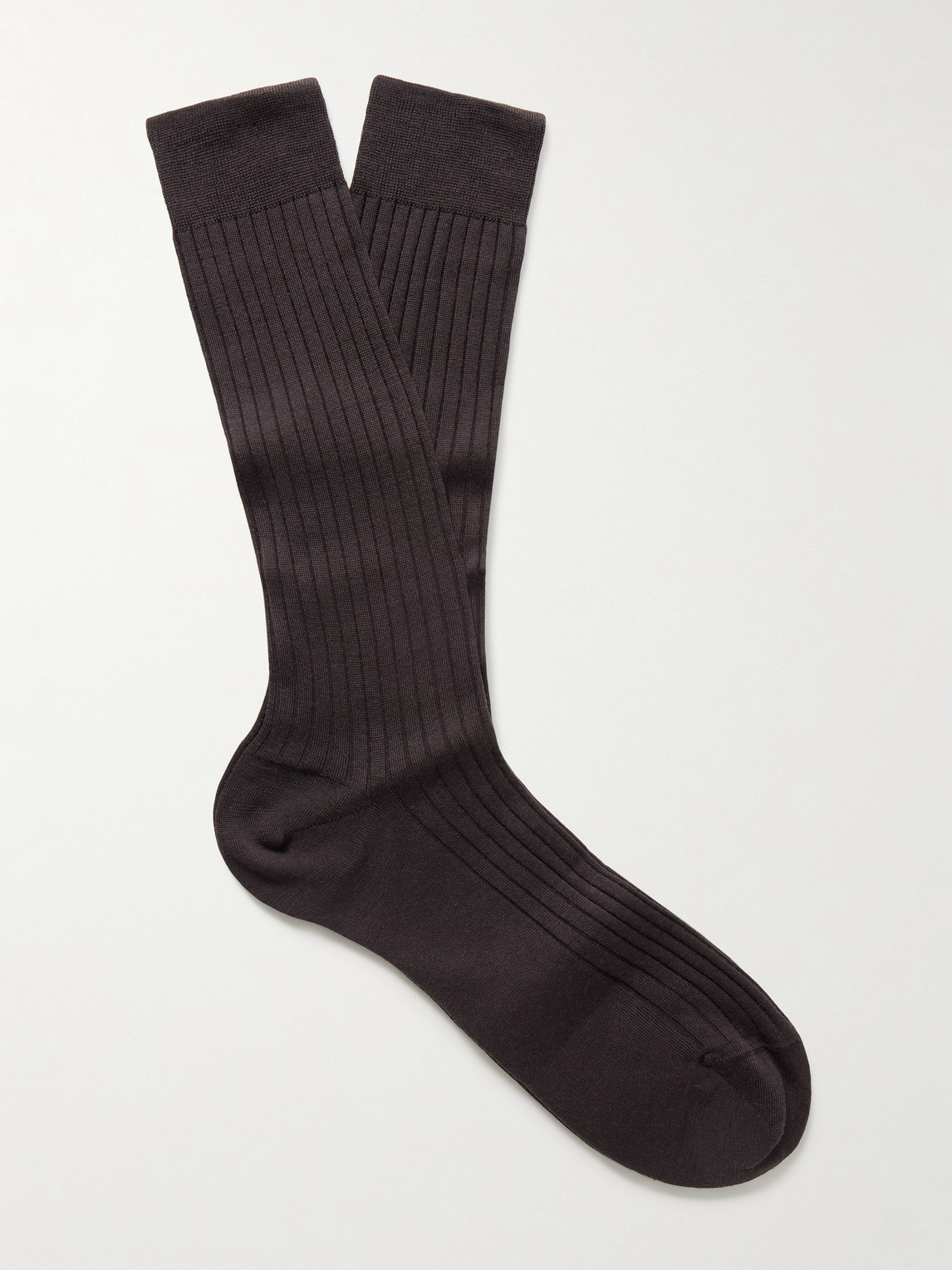 MR P. Ribbed Merino Wool-Blend Socks - Men