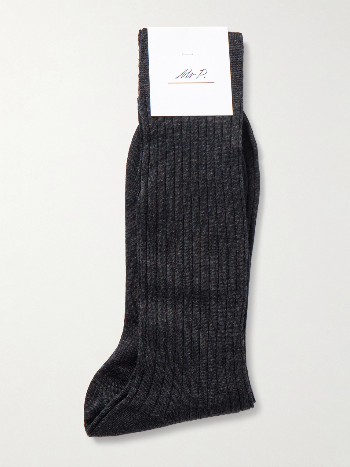  Mr P. - Ribbed Merino Wool-blend Socks - Men - Blue 