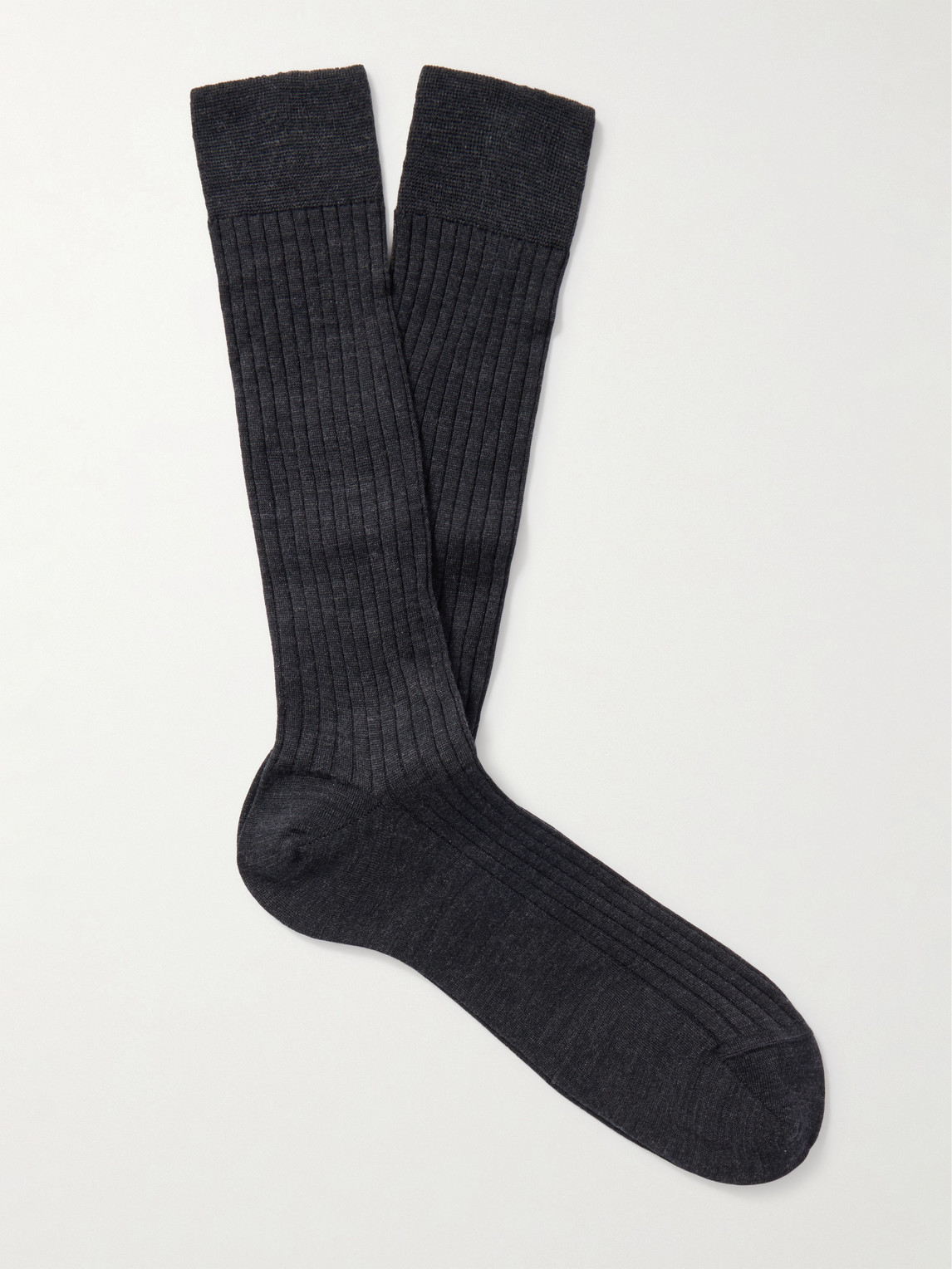 MR P. Ribbed Merino Wool-Blend Socks - Men