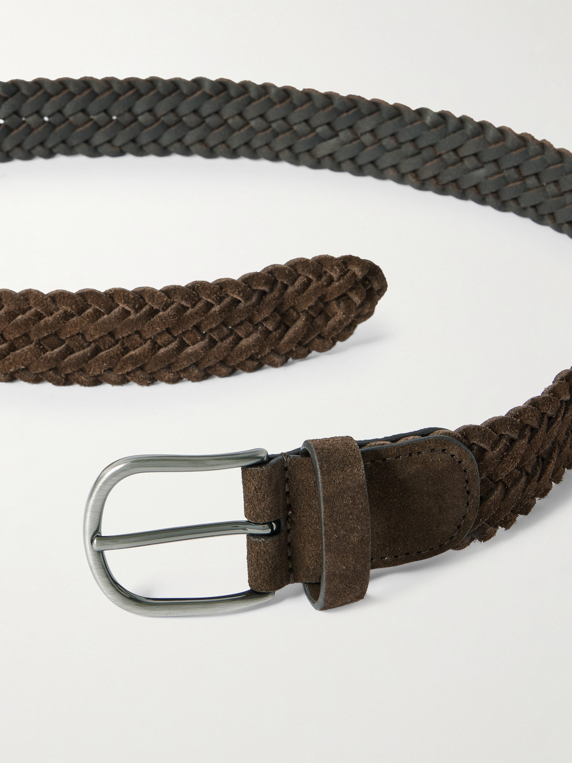Anderson's 3.5cm Woven Suede Belt