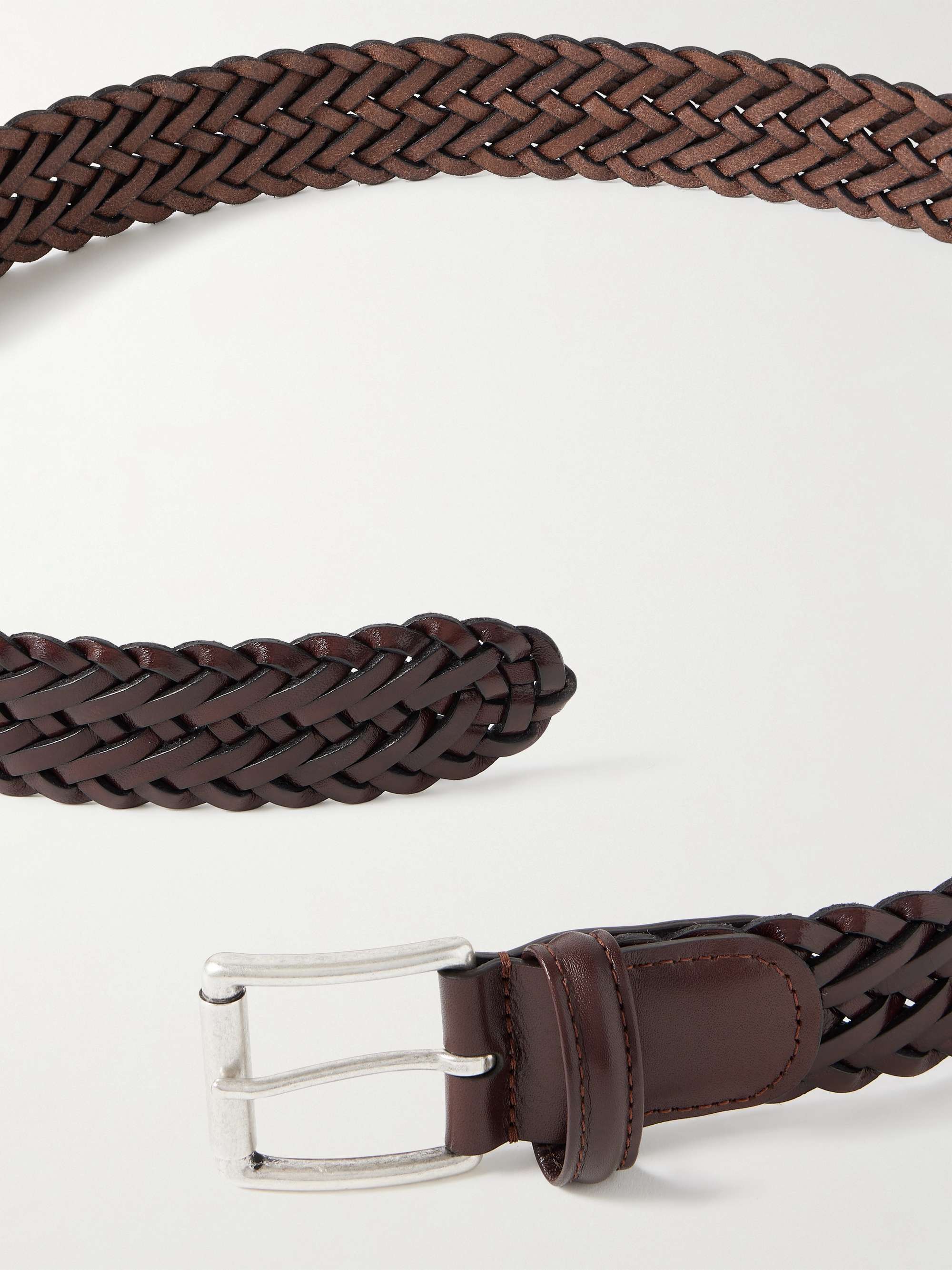 ANDERSON'S 3.5cm Black Woven Leather Belt