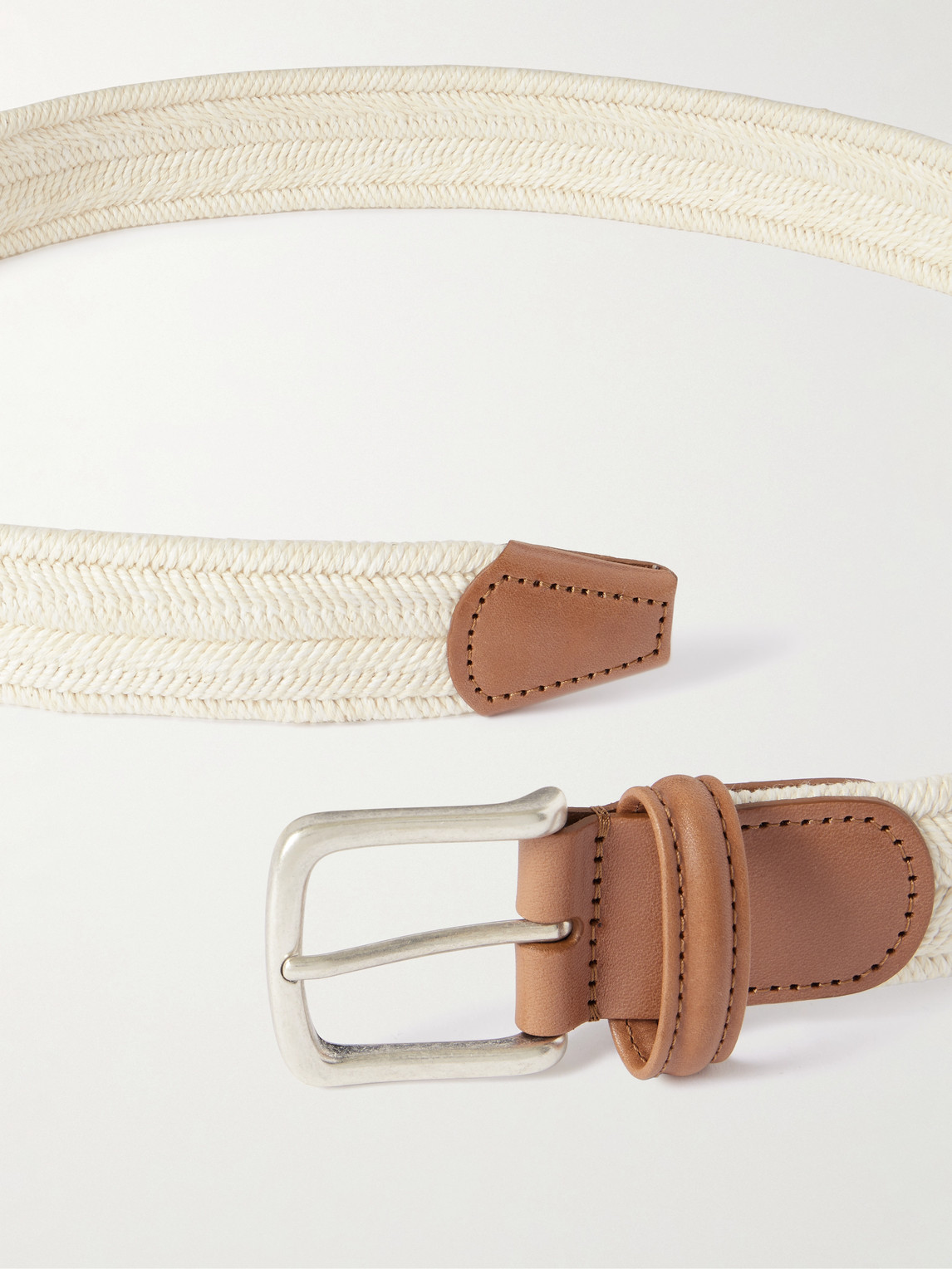 Anderson's Leather-trimmed Woven Cord Belt