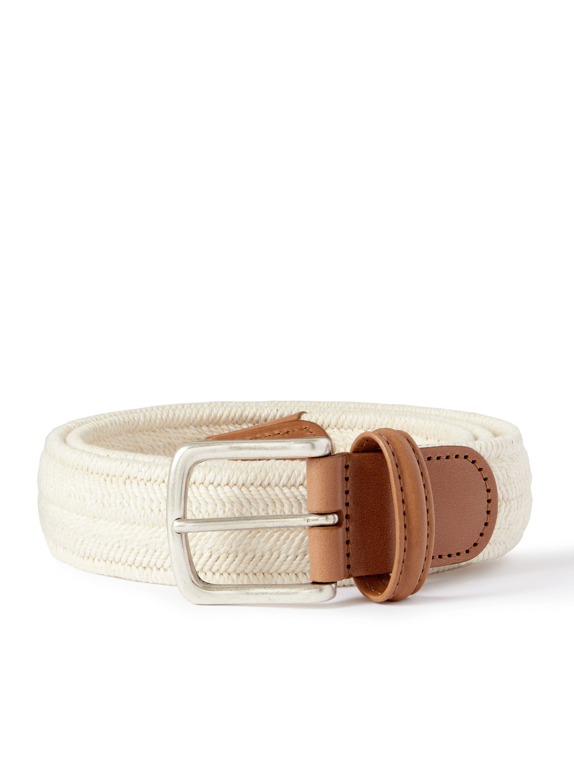 Anderson's Leather-trimmed Woven Cord Belt