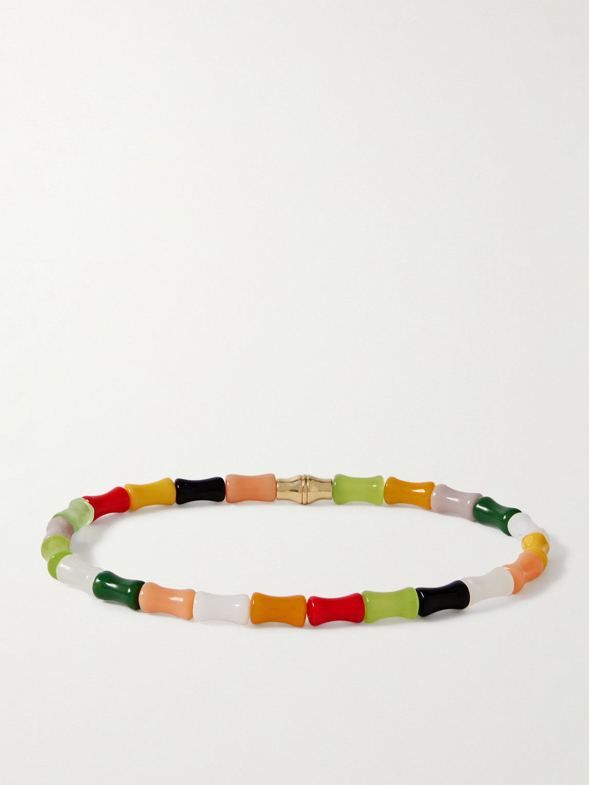 Luis Morais Canister Bamboo 14-karat Gold Beaded Bracelet