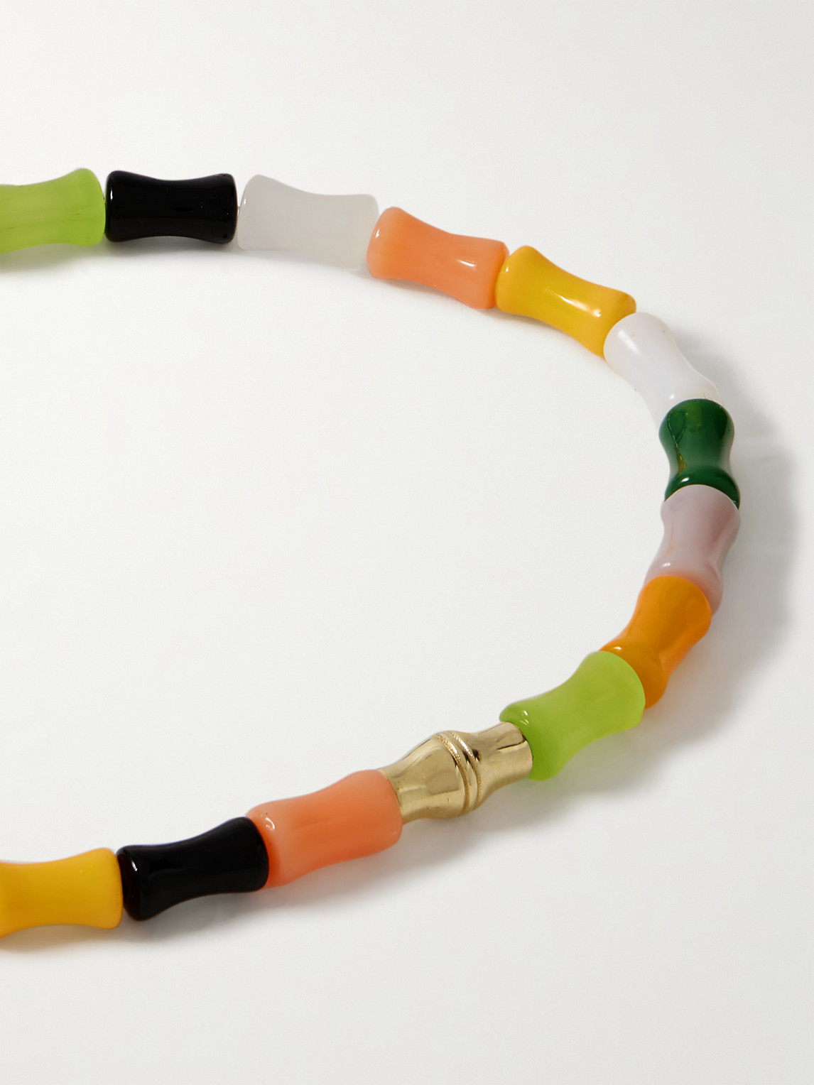Luis Morais Canister Bamboo 14-karat Gold Beaded Bracelet