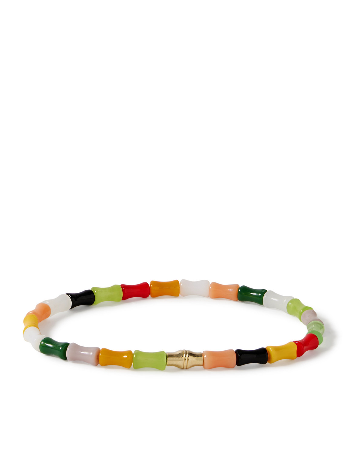 Luis Morais Canister Bamboo 14-karat Gold Beaded Bracelet