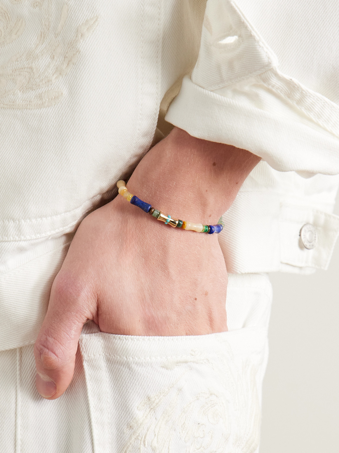 Luis Morais 14-karat Gold, Agate And Turquoise Bracelet