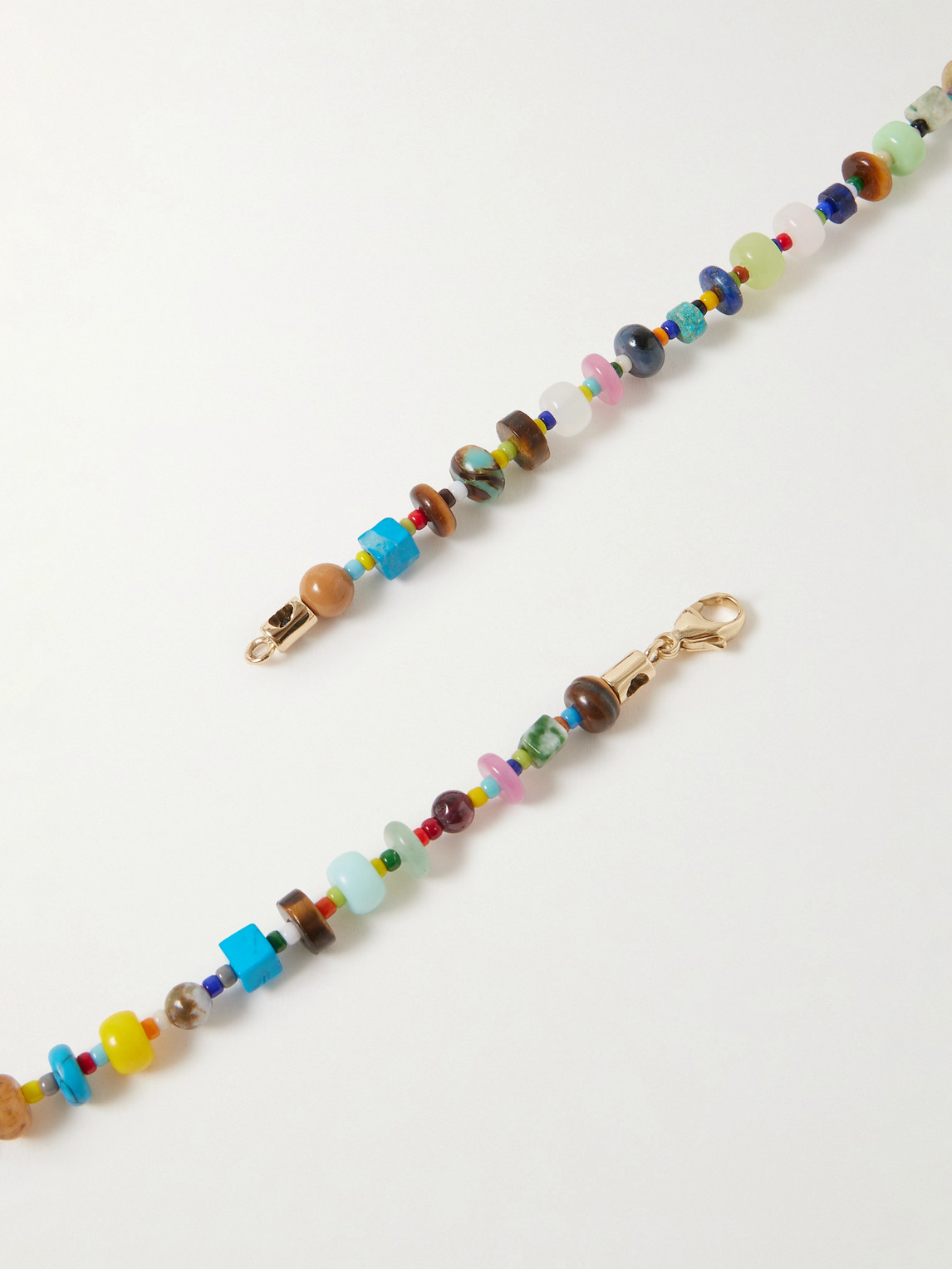 Luis Morais 14-karat Gold, Agate And Diamond Beaded Necklace