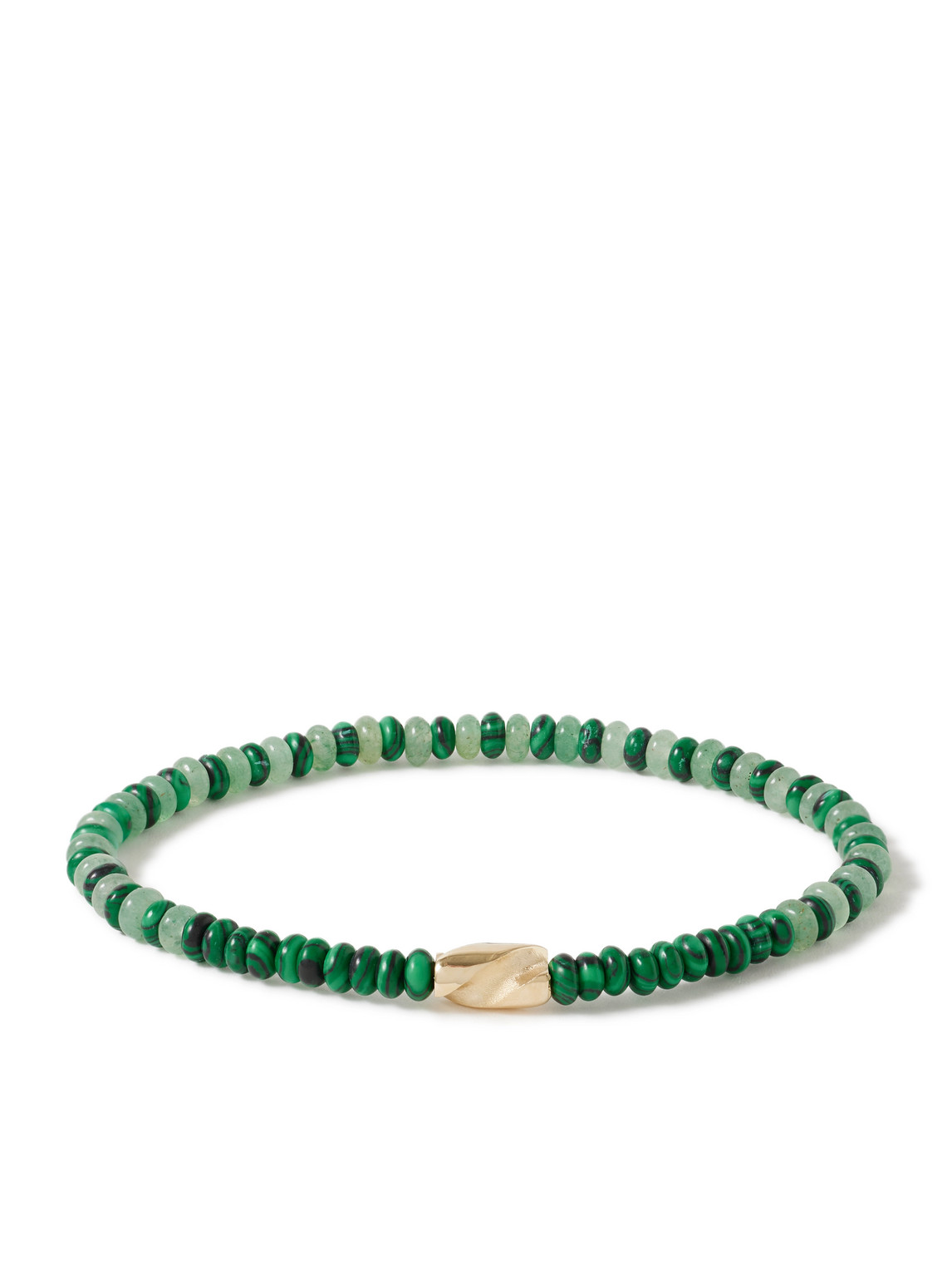 Luis Morais 14-karat Gold Malachite Beaded Bracelet