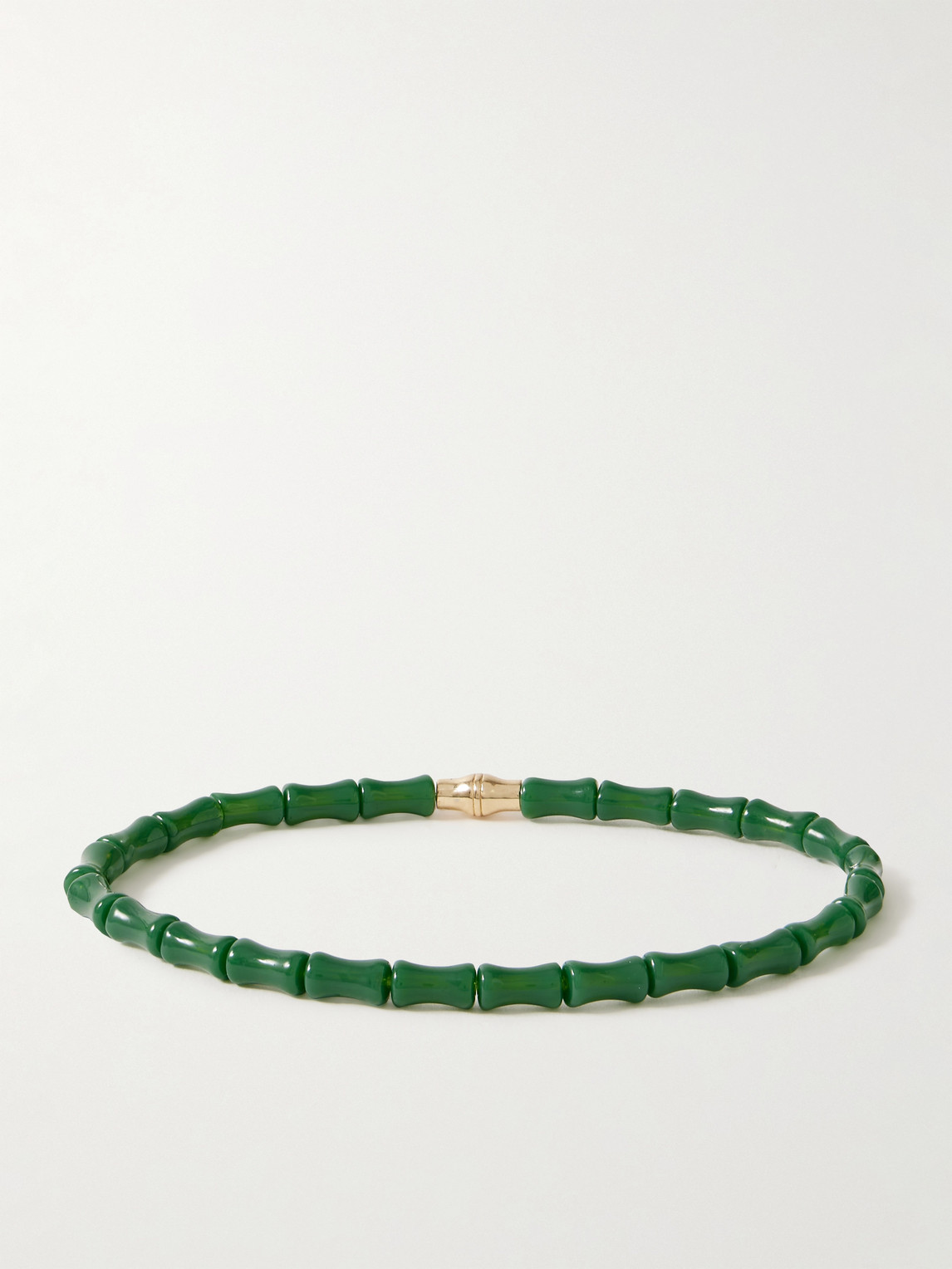 Luis Morais Canister Bamboo 14-karat Gold Beaded Bracelet