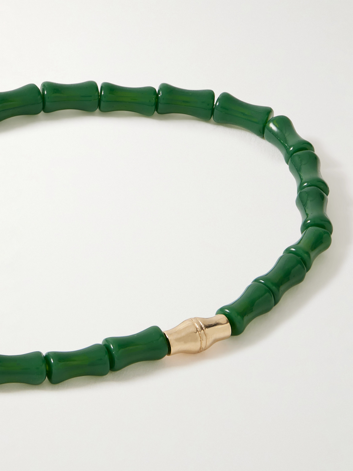 Luis Morais Canister Bamboo 14-karat Gold Beaded Bracelet