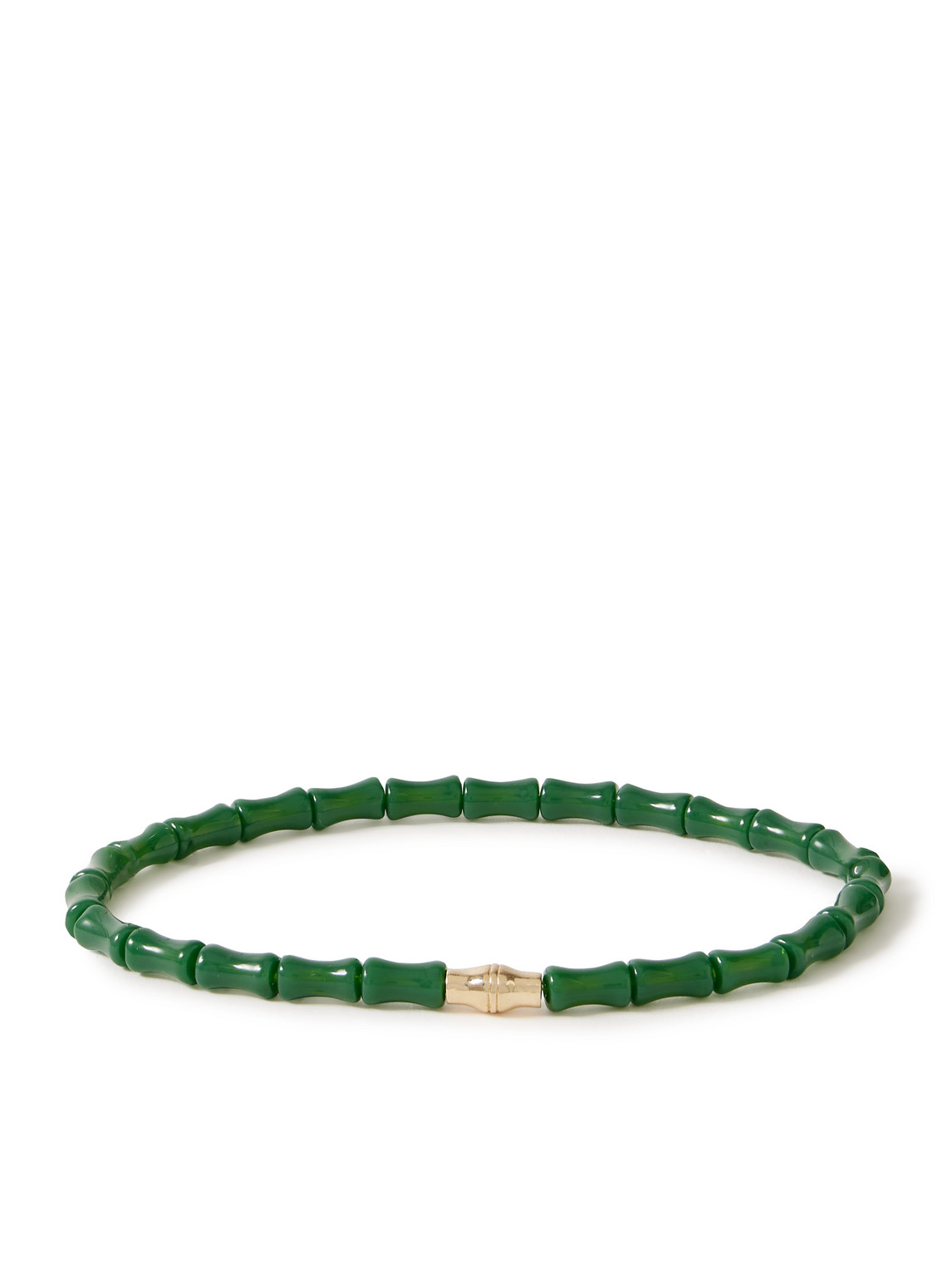 Luis Morais Canister Bamboo 14-karat Gold Beaded Bracelet