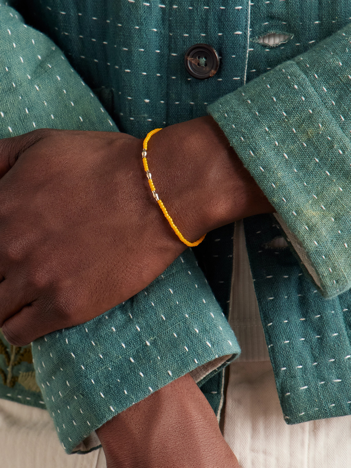 Luis Morais 14-karat Gold Beaded Bracelet