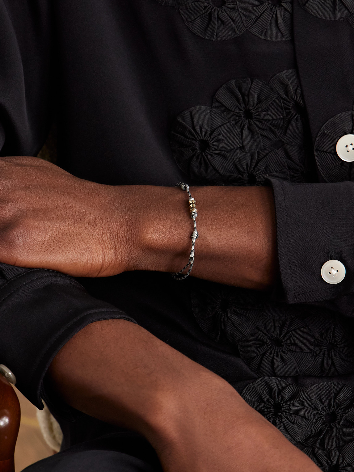 Luis Morais 14-karat Gold And Cord Bracelet