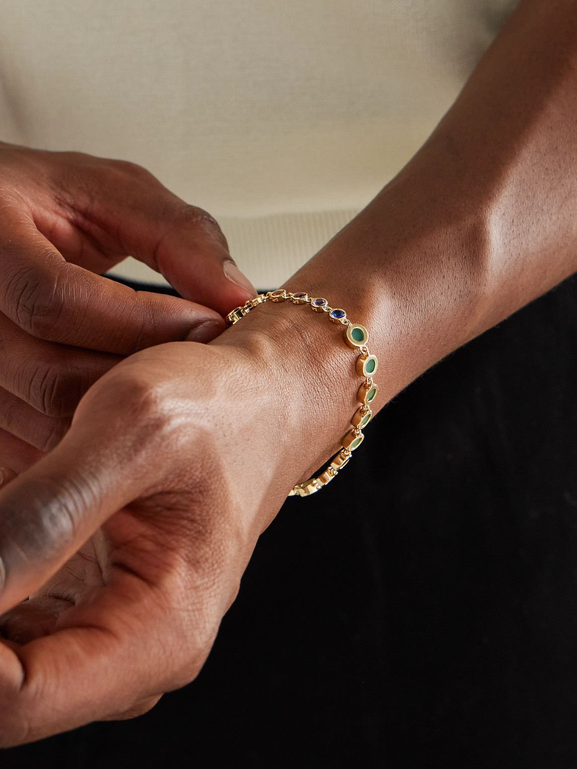 Luis Morais 14-karat Gold Multi-stone Bracelet In Gold