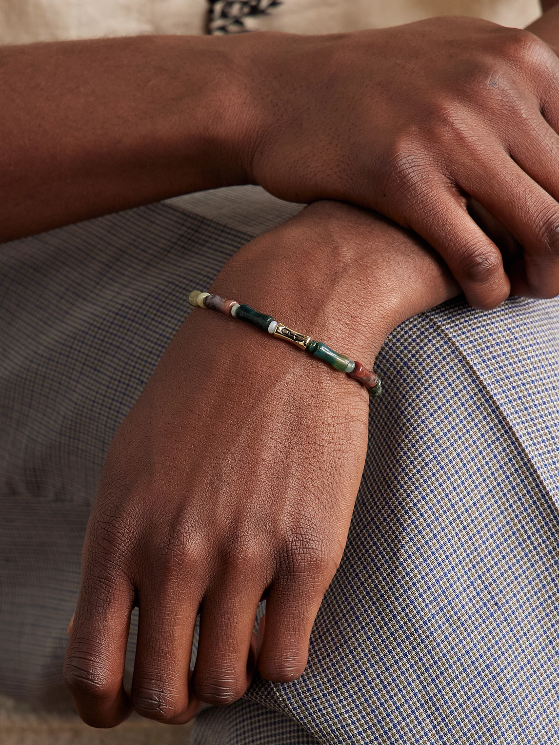 Luis Morais 14-karat Gold Agate Bracelet