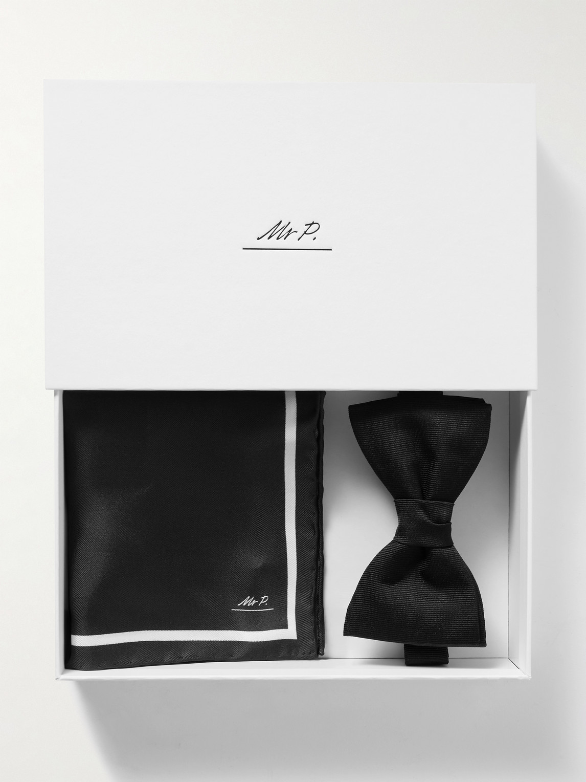 MR P. Silk Bow-Tie and Pocket Square Set - Men