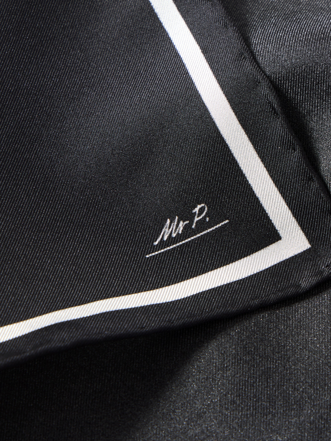  Mr P. - Silk-satin Pocket Square - Men - Black 