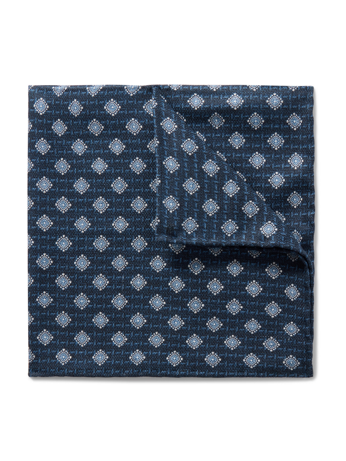 Brunello Cucinelli Silk-jacquard Pocket Square In Blue