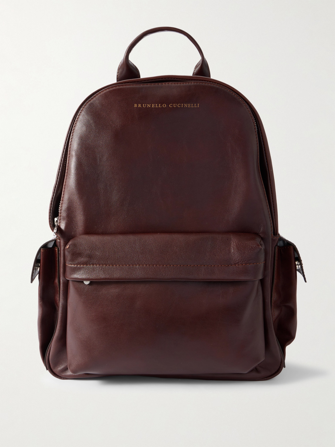 Brunello Cucinelli Leather Backpack In Red