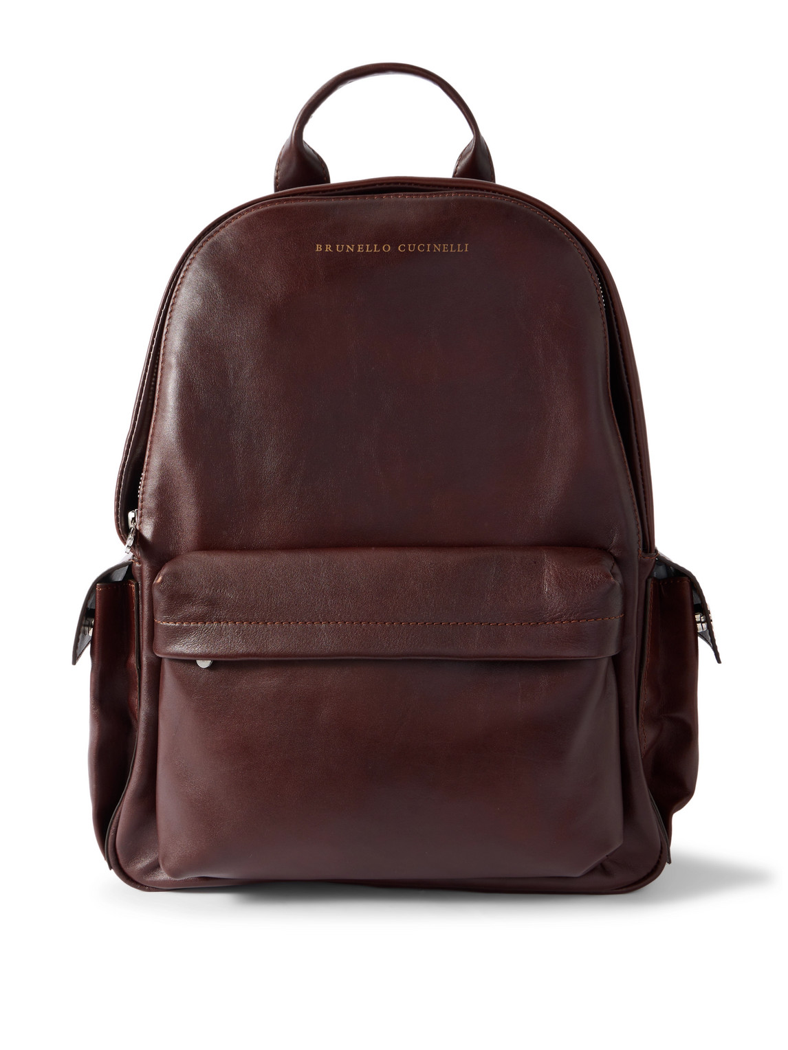 Brunello Cucinelli Leather Backpack In Red