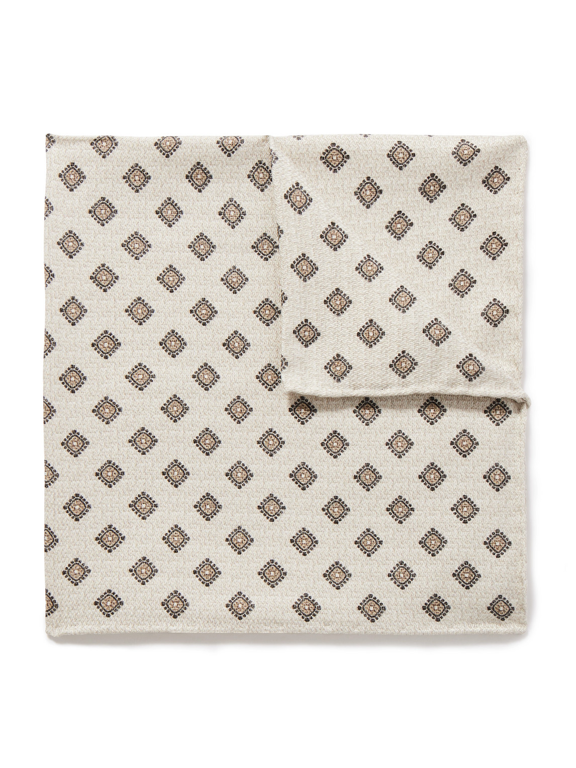 Brunello Cucinelli Silk-jacquard Pocket Square In Neutral