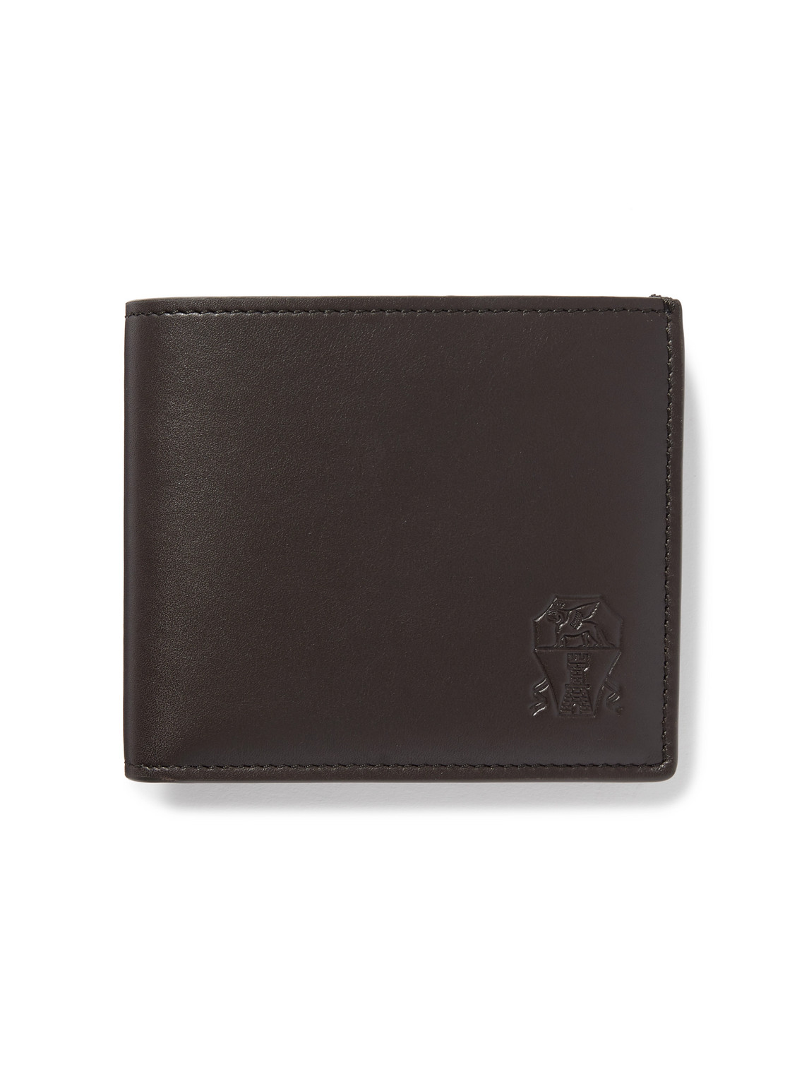 Brunello Cucinelli Logo-debossed Leather Wallet In Brown