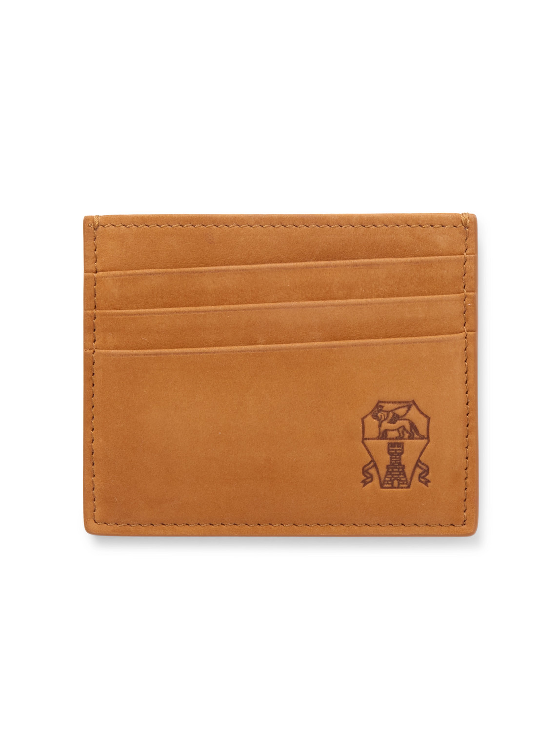 Brunello Cucinelli Logo-debossed Leather Cardholder In Brown