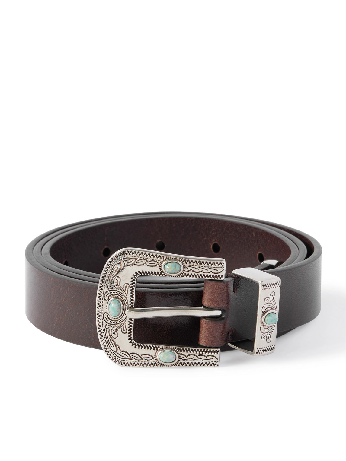 Brunello Cucinelli 2.5cm Embellished Leather Belt In Brown