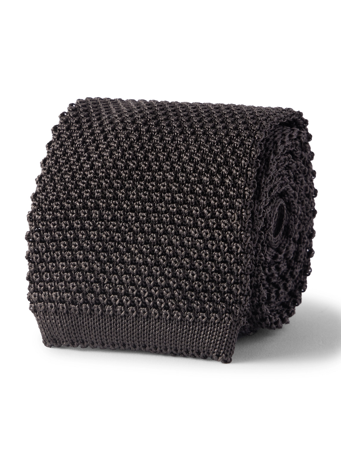 Brunello Cucinelli 6cm Knitted Silk Tie In Brown