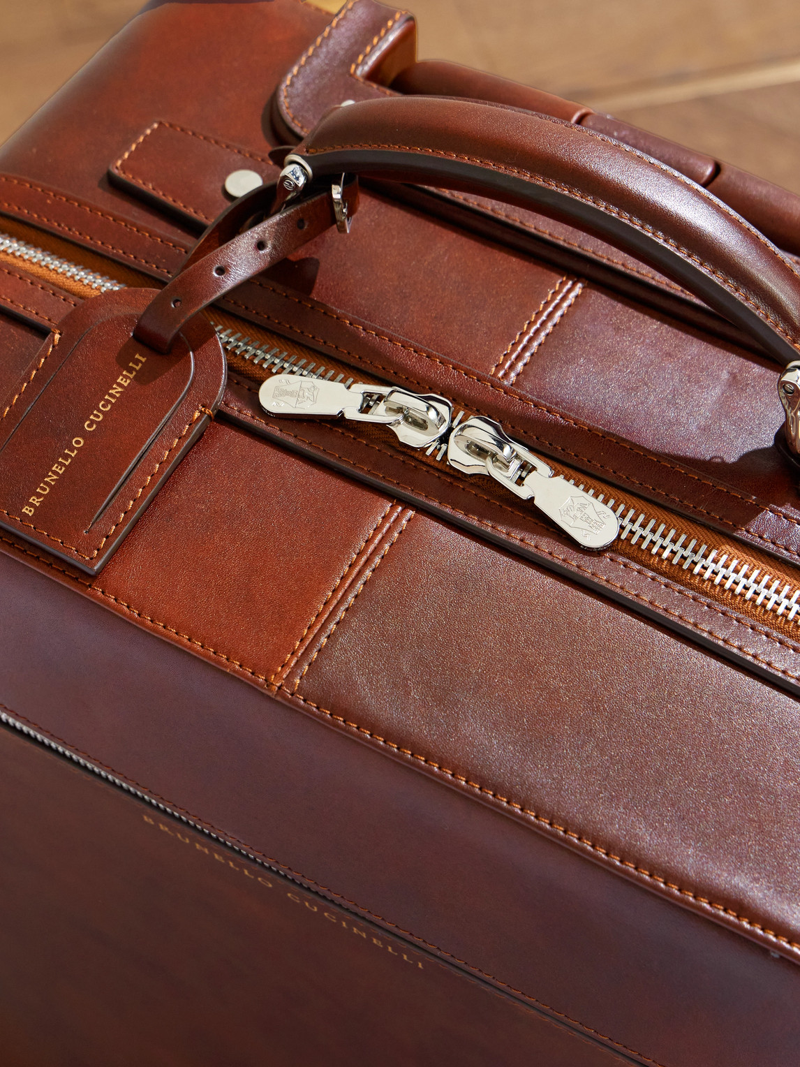 Brunello Cucinelli Full-grain Leather Carry-on Suitcase